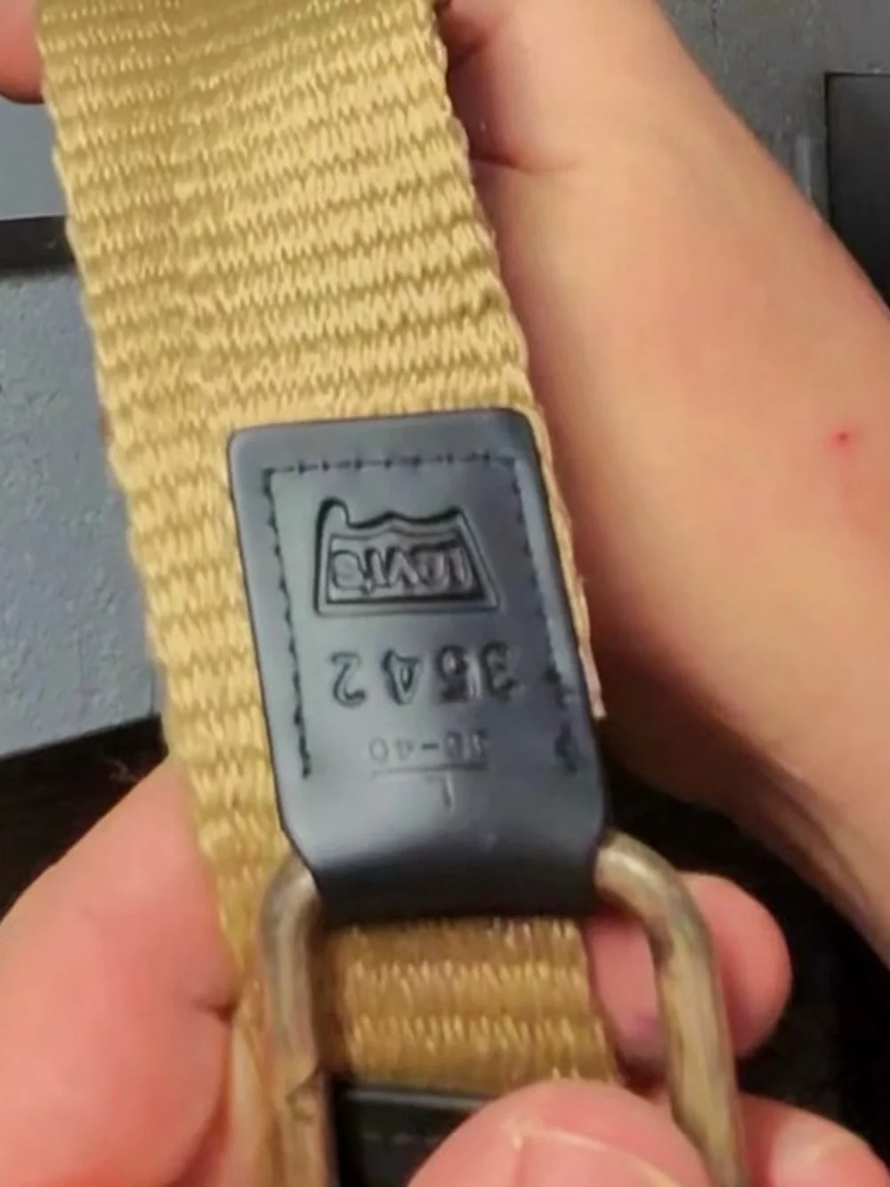 Levi's Tan Webbing Belt with Metal Buckle Mens Large 38-40